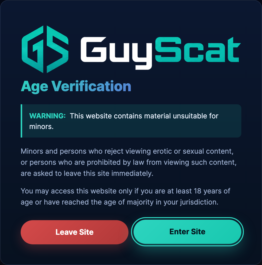 The age gate every visitor sees before entering the site.