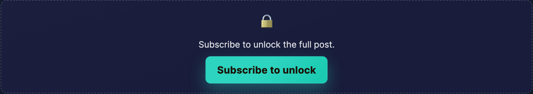 Locked post card showing blurred gallery, 🔒 lock, "Subscribe to unlock the full post." text, and gold Subscribe to unlock CTA.