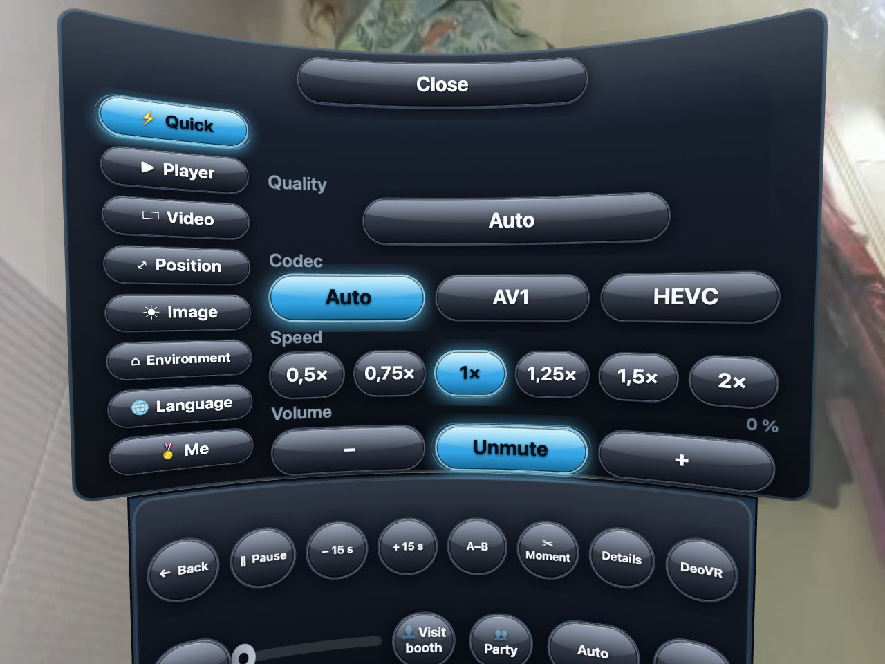 The settings dialog.